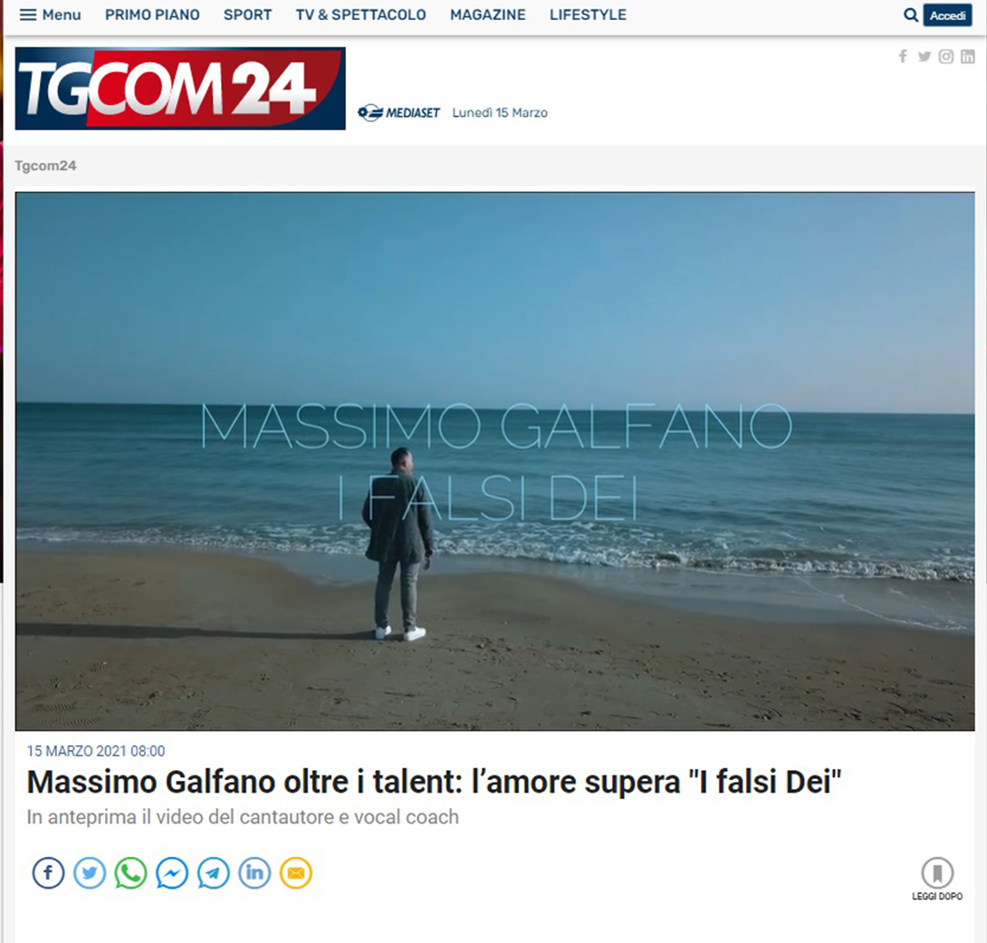 Massimo Galfano "I falsi dei" - Anteprima Video esclusiva su TgCom24 del 15 marzo 2021 